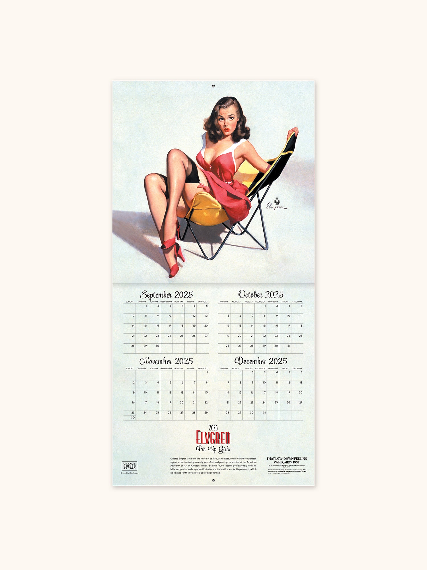 2026 Elvgren: Pin-Up Girls 12" x 12" Wall Calendar