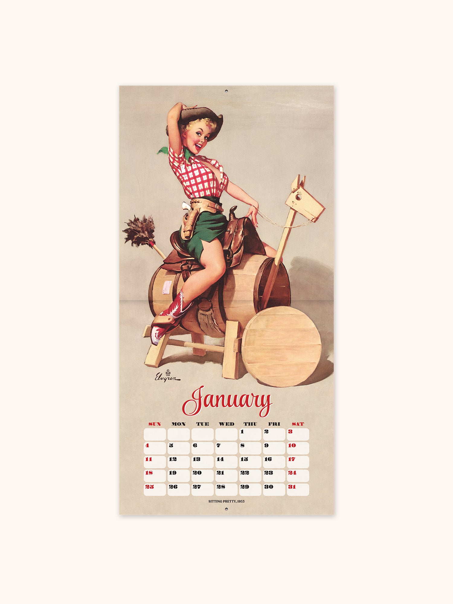 2026 Elvgren: Pin-Up Girls 12" x 12" Wall Calendar