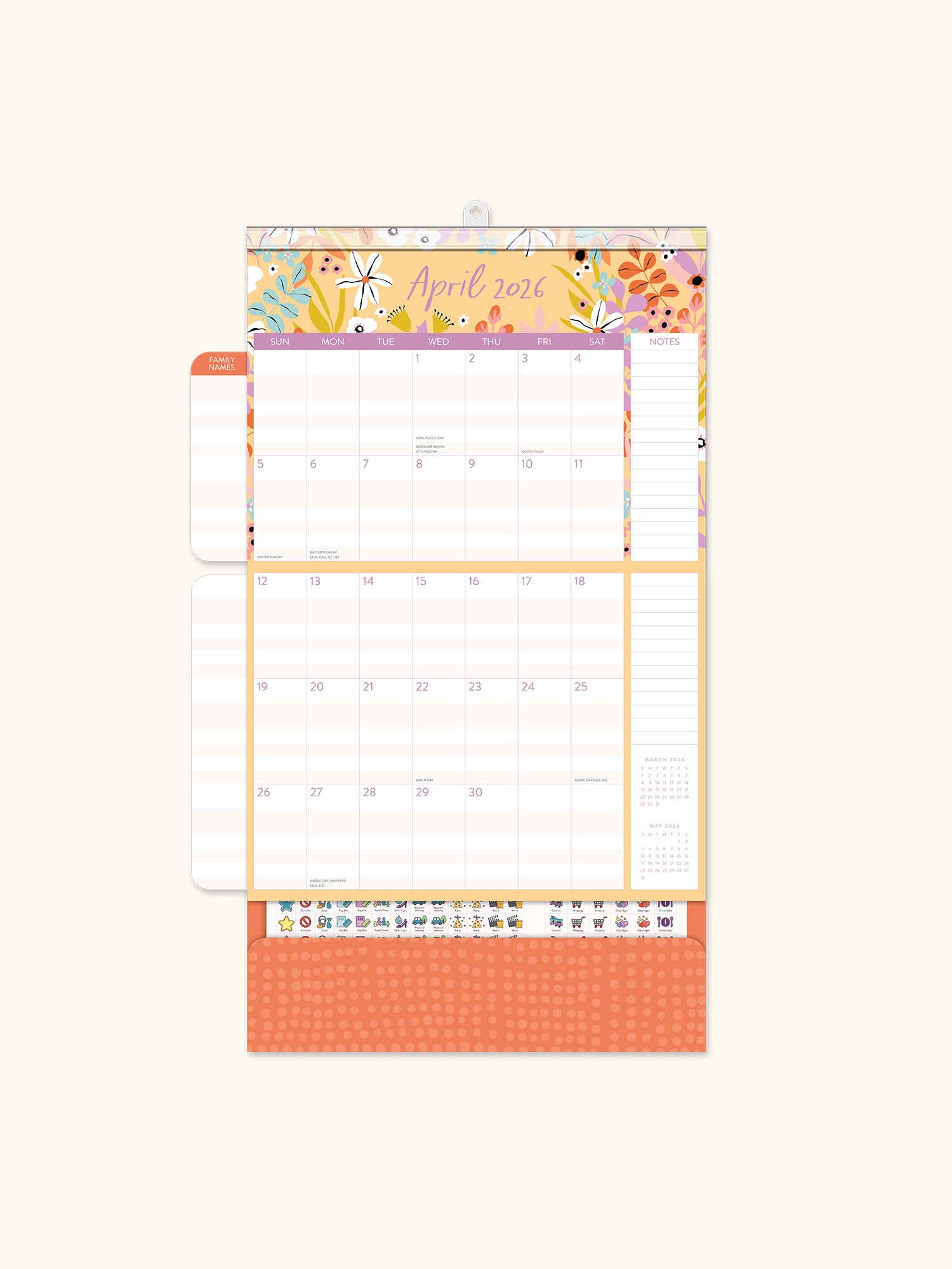 2026 Secret Garden Do It All Wall Calendar