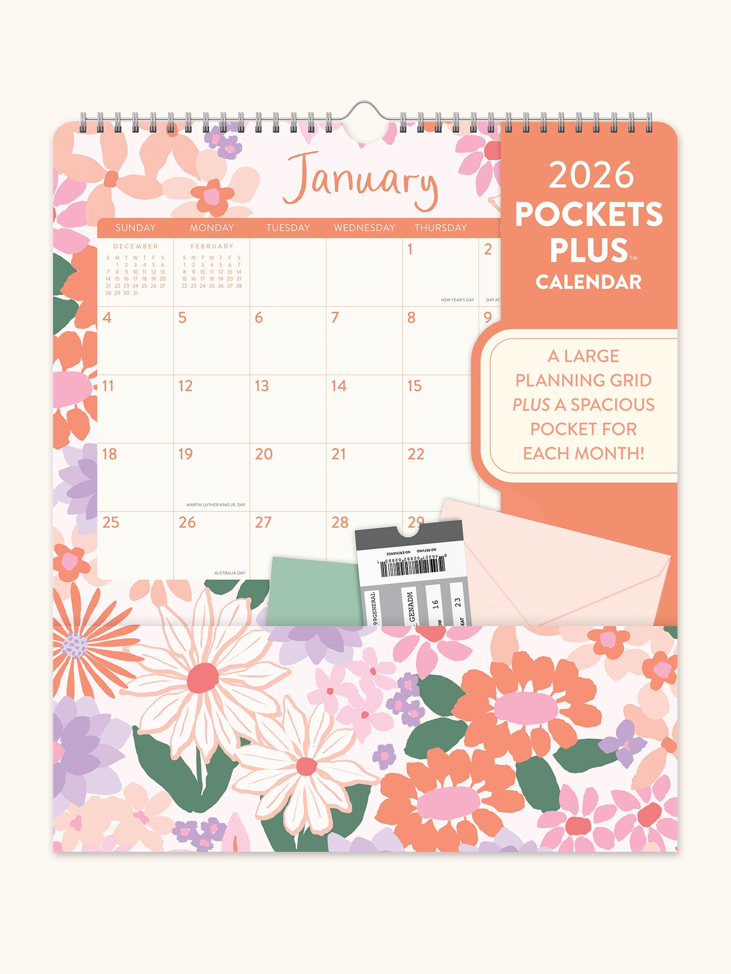 2026 Secret Garden Pockets Plus Calendar