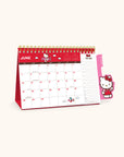 2026 Hello Kitty Playful Pink Standing Desk Easel Calendar with Pen Holder