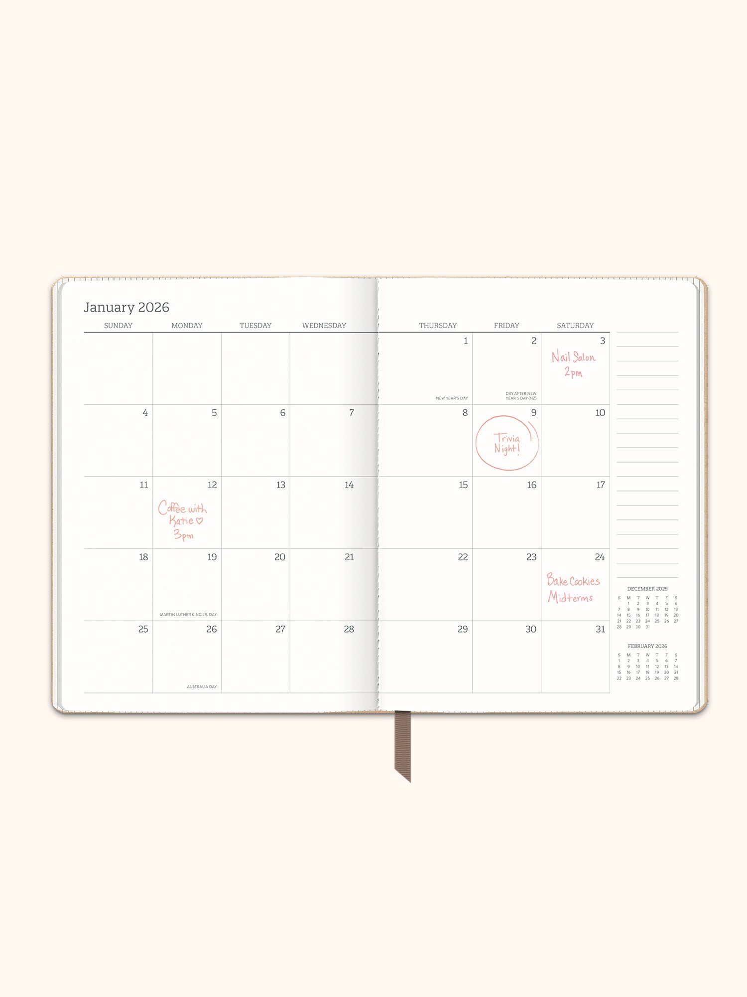 2026 Desert Taupe Large Dual-Textured Planner