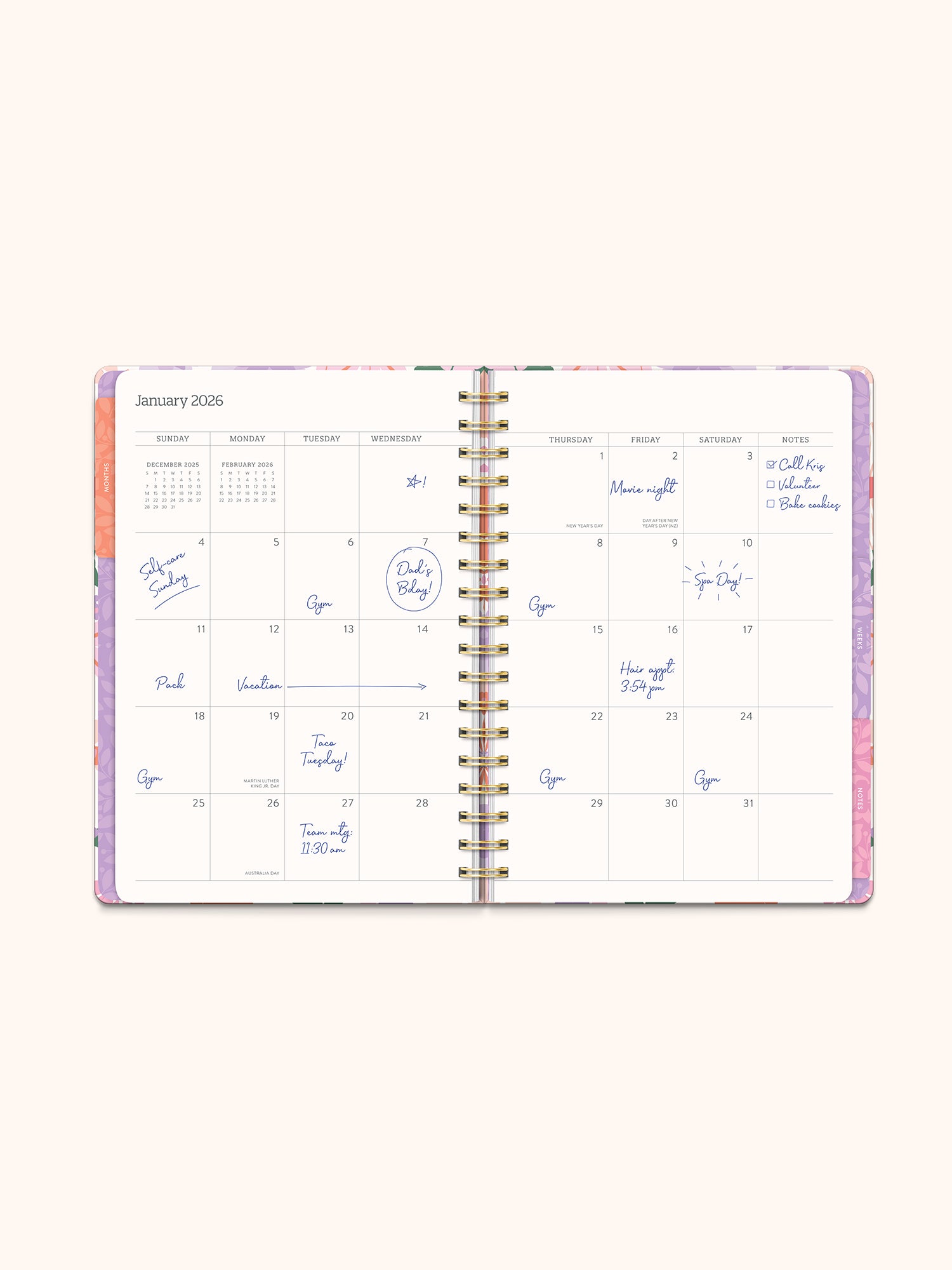 2026 Secret Garden Tri-Tab Planner