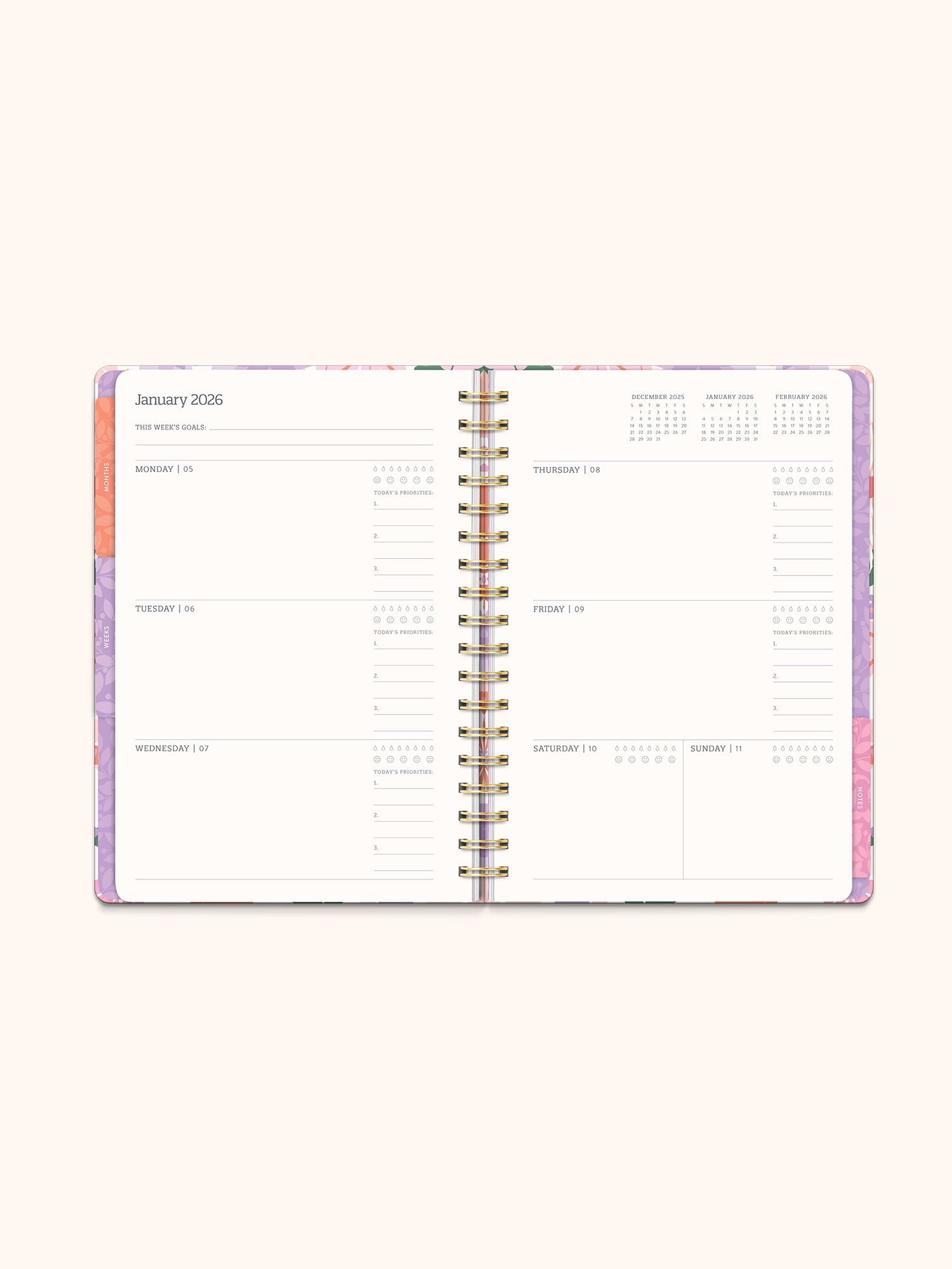 2026 Secret Garden Tri-Tab Planner