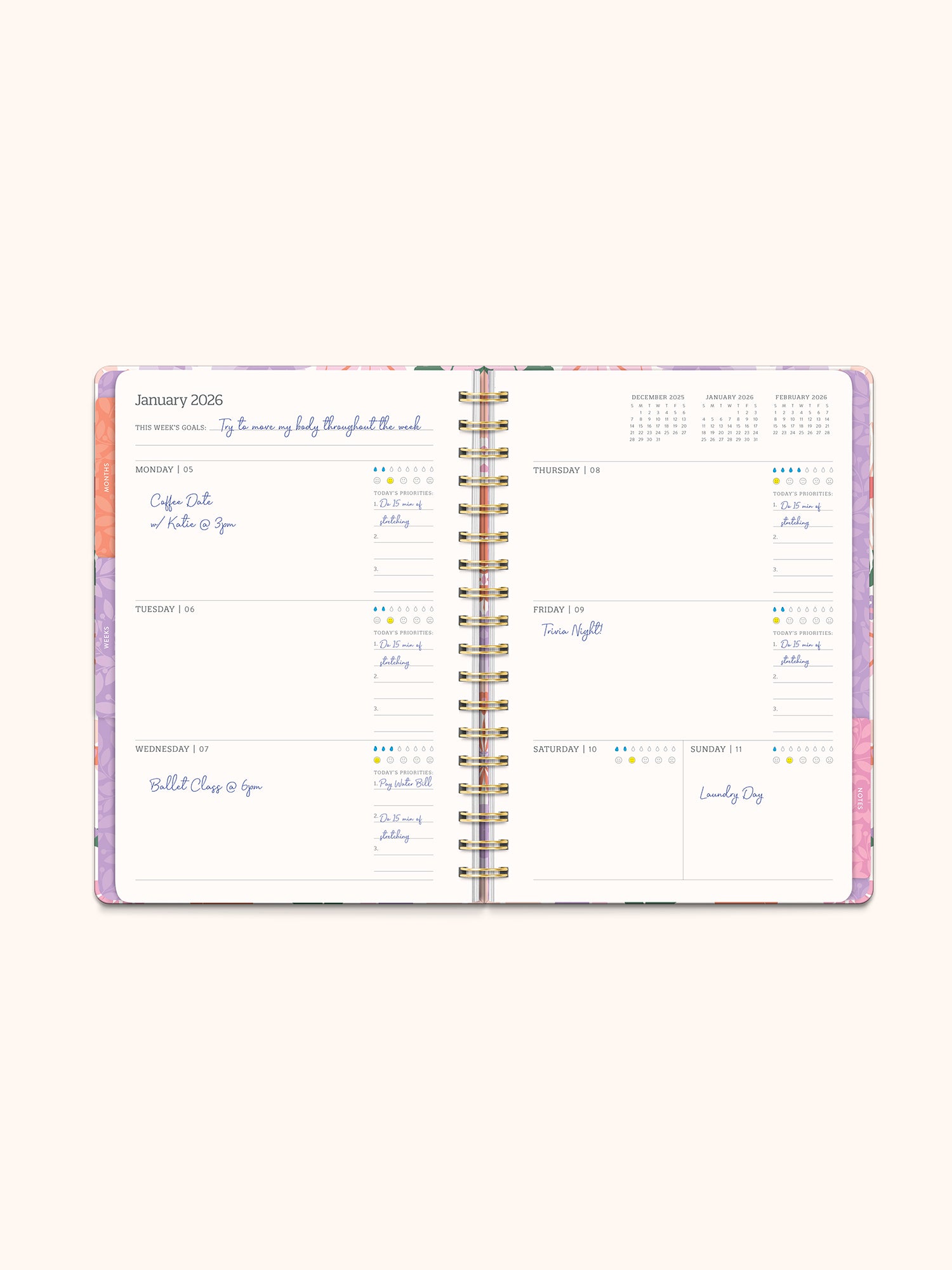 2026 Secret Garden Tri-Tab Planner