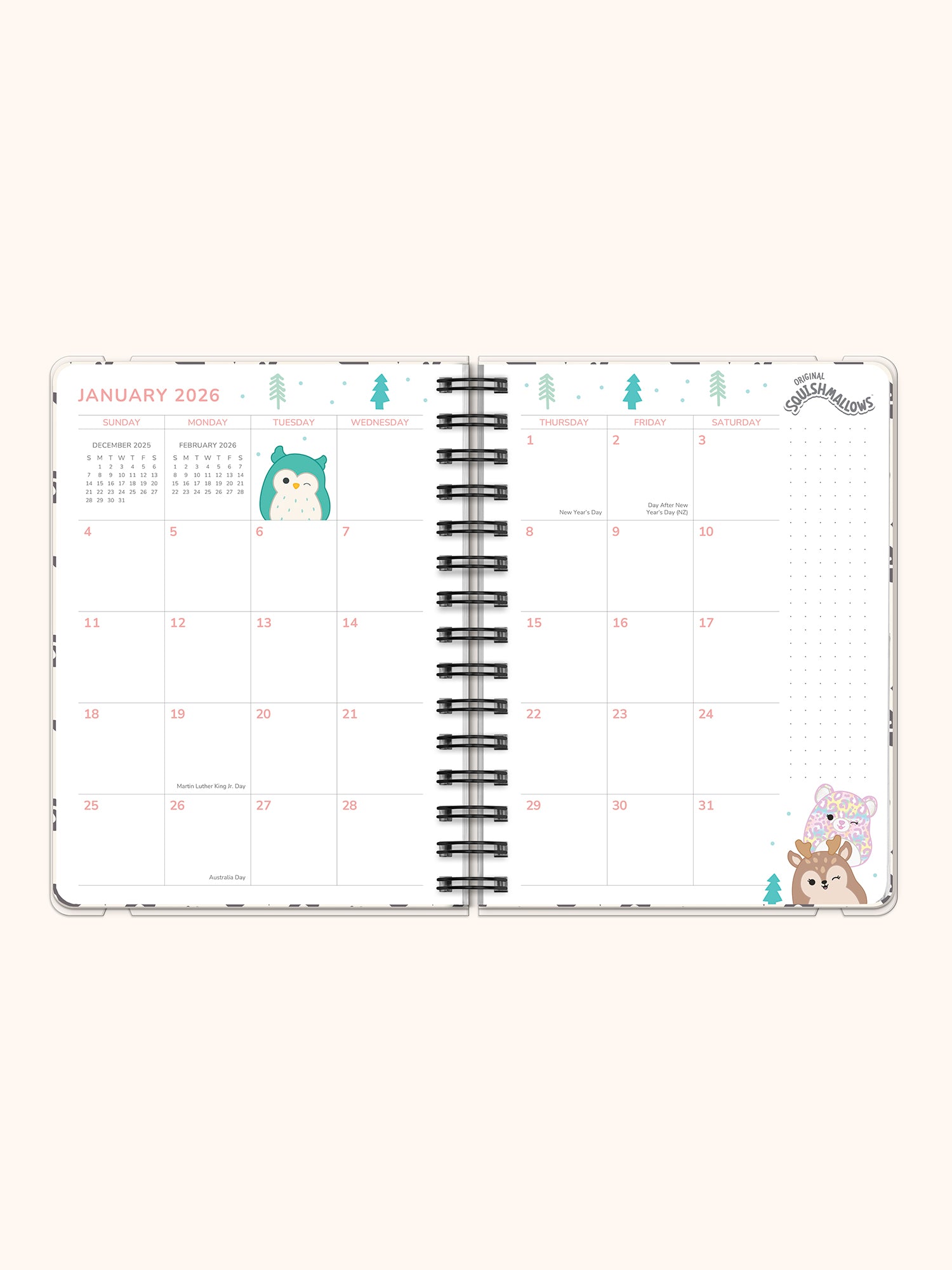 2026 Squishmallows Squish Squad Deluxe Compact Flexi Planner