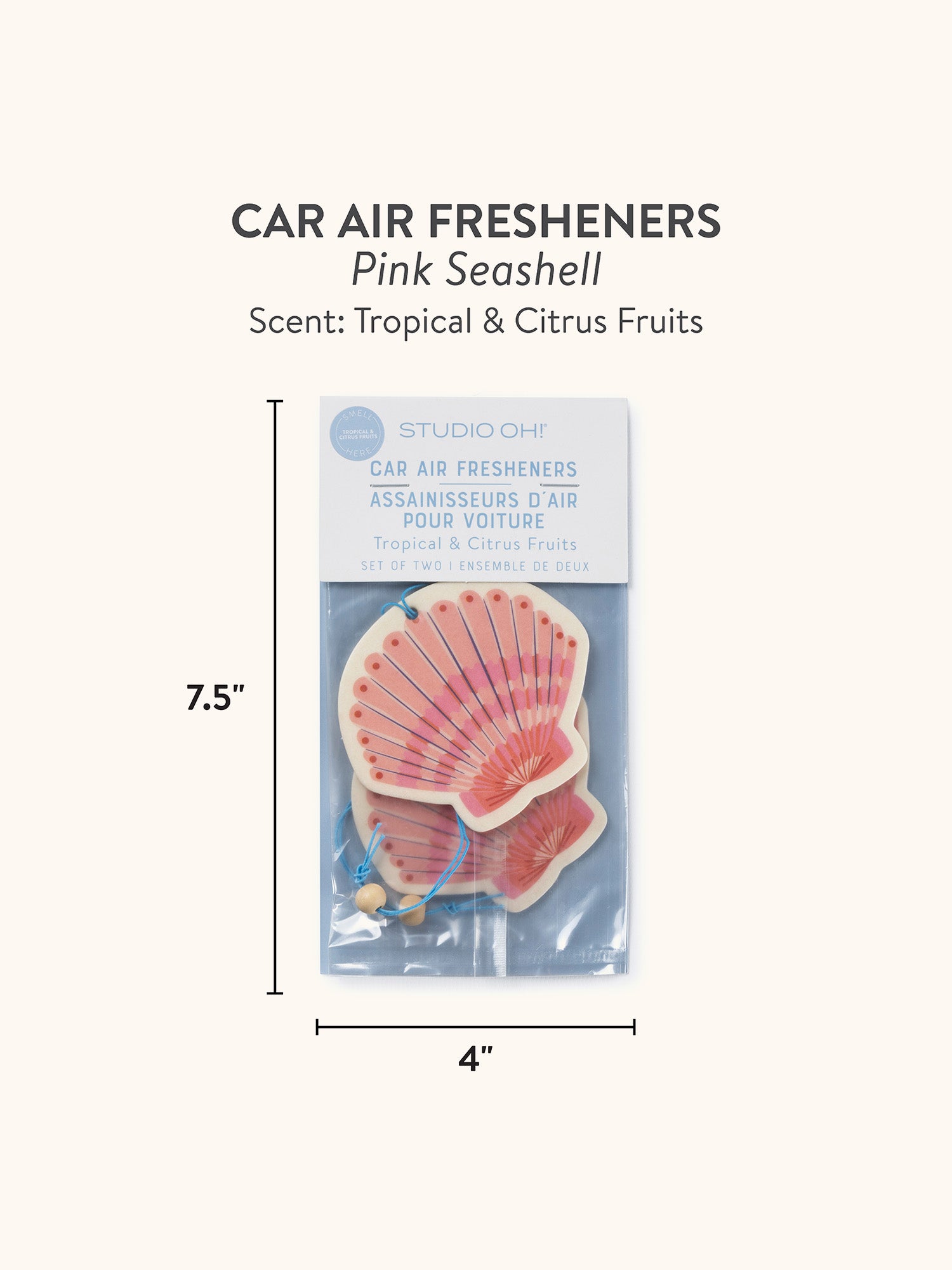 Pink Seashell Car Air Freshener