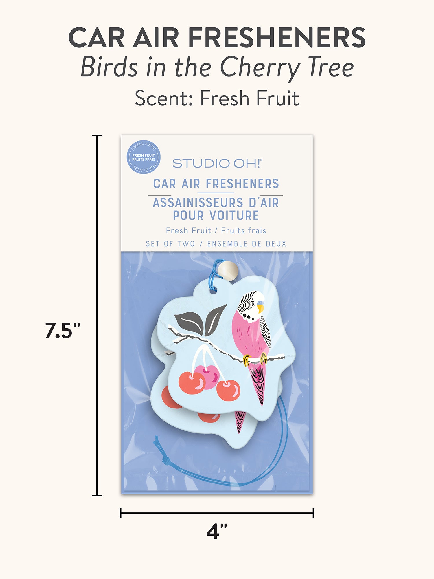 Birds in the Cherry Tree Car Air Freshener