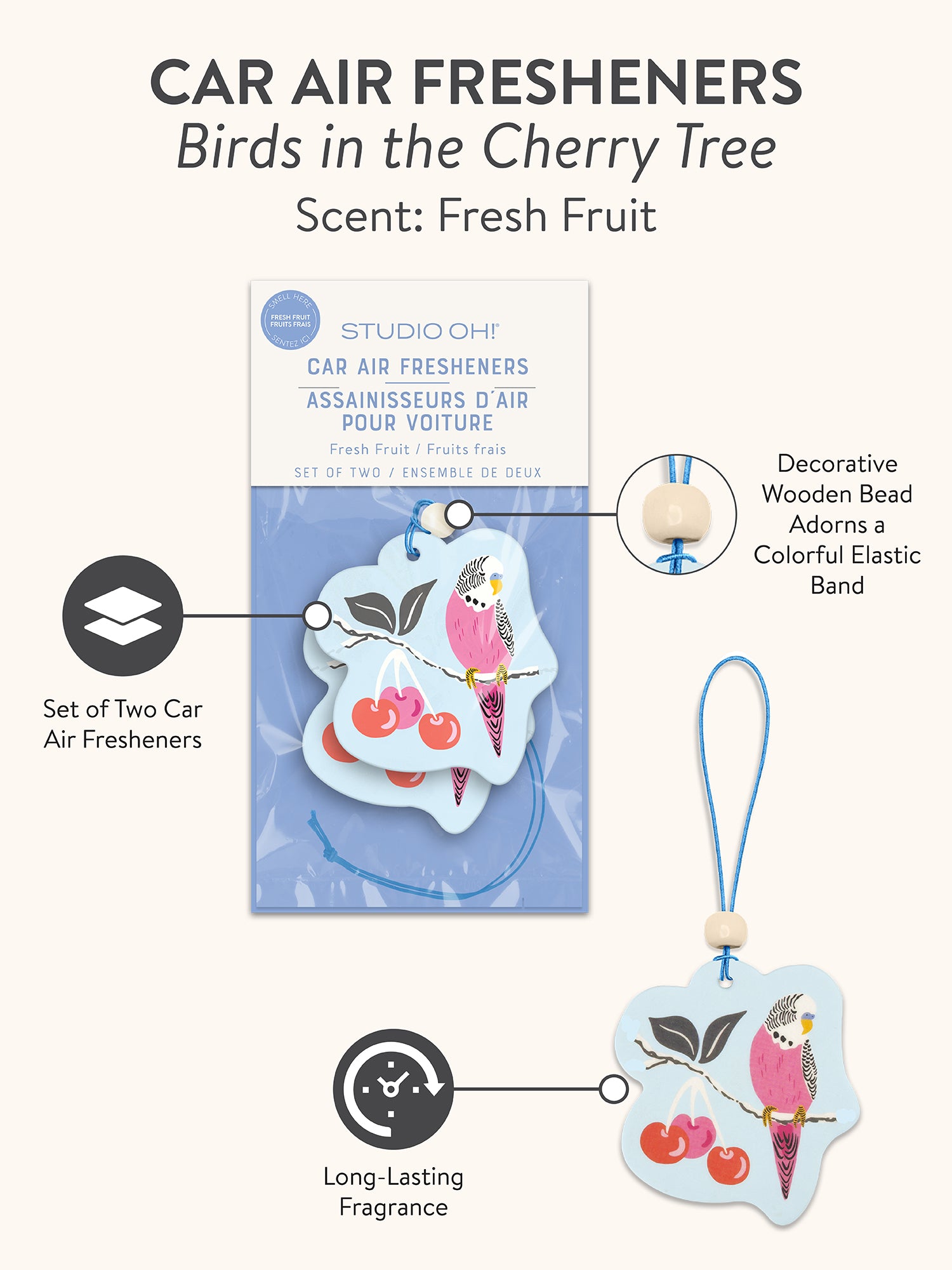 Birds in the Cherry Tree Car Air Freshener