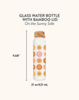 On the Sunny Side Glass Water Bottle with Bamboo Lid
