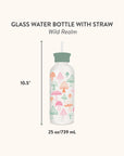 Wild Realm Glass Water Bottle with Straw
