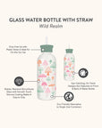 Wild Realm Glass Water Bottle with Straw