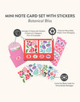 Botanical Bliss Mini Notecard Set with Stickers
