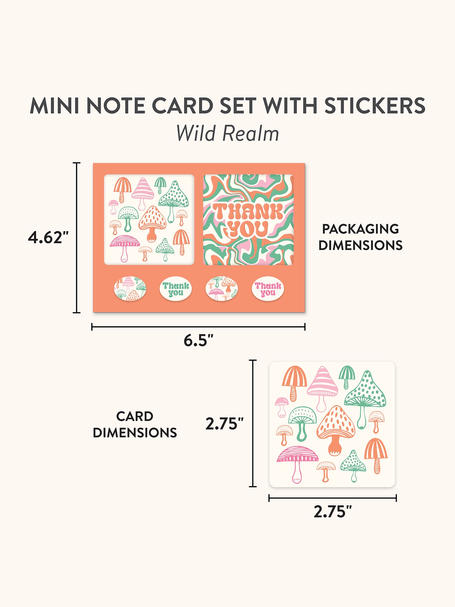 Wild Realm Mini Note card Set with Stickers