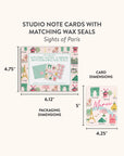 Sights of Paris Note Card Set with Wax Seals