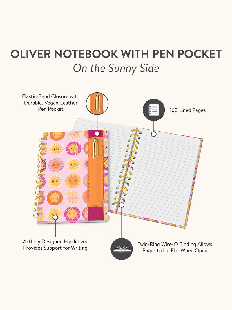 The Sunny Side Oliver Notebook with Pen Pocket