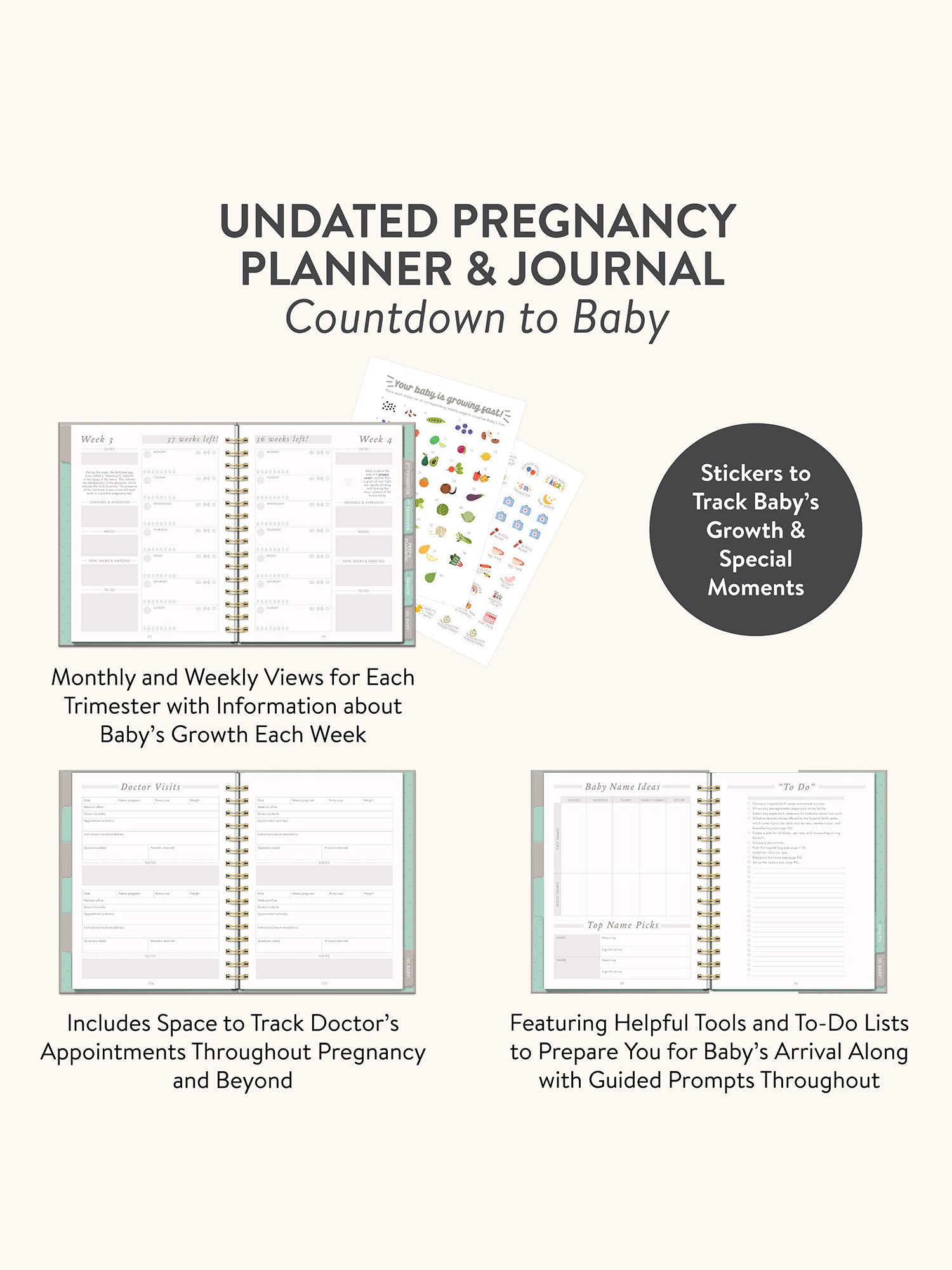 福袋 オンライン Undated Pregnancy Oh! Studio – Journal & Planner 手帳