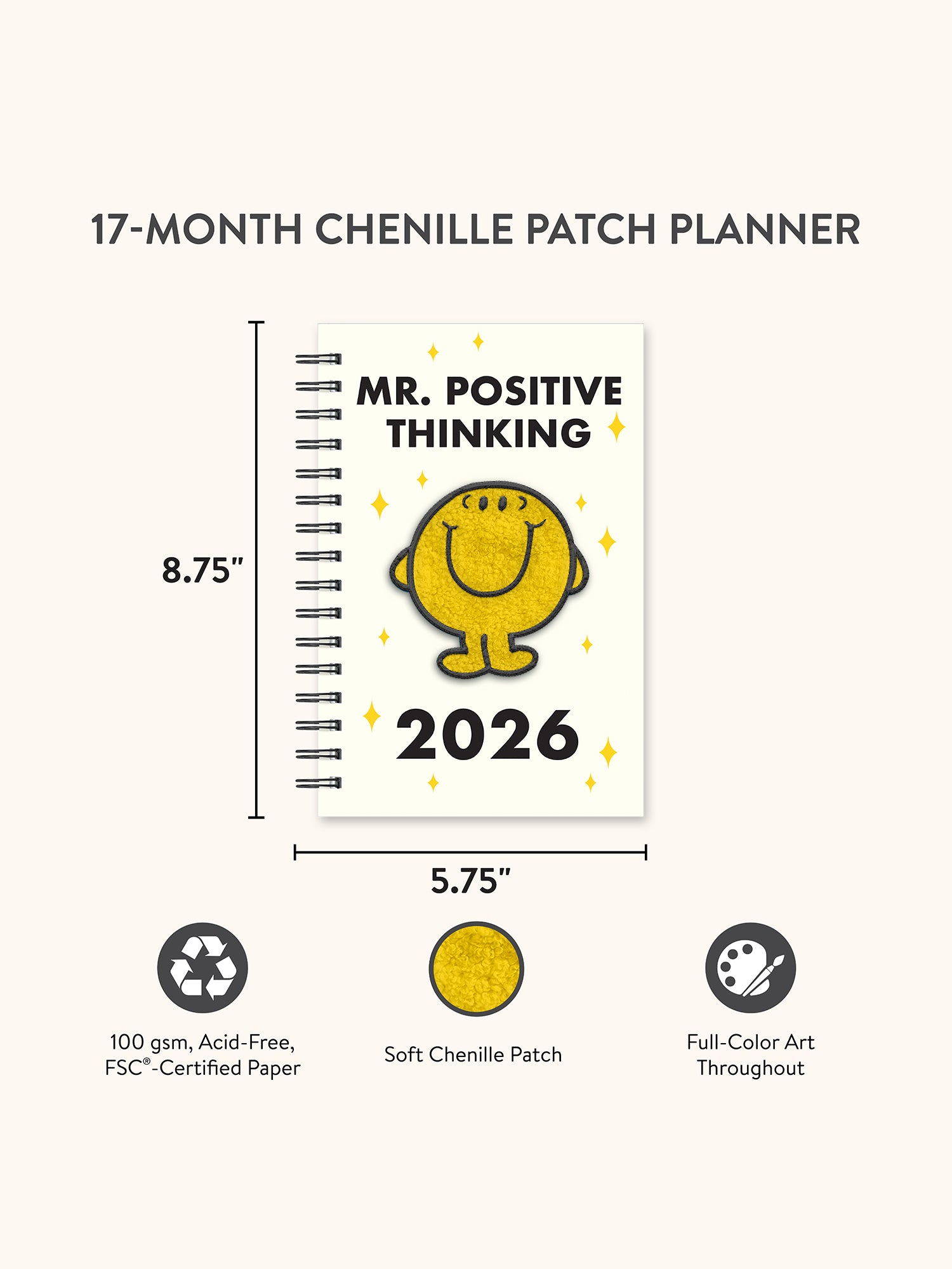 2026 Mr. Positive Thinking Chenille Patch Planner
