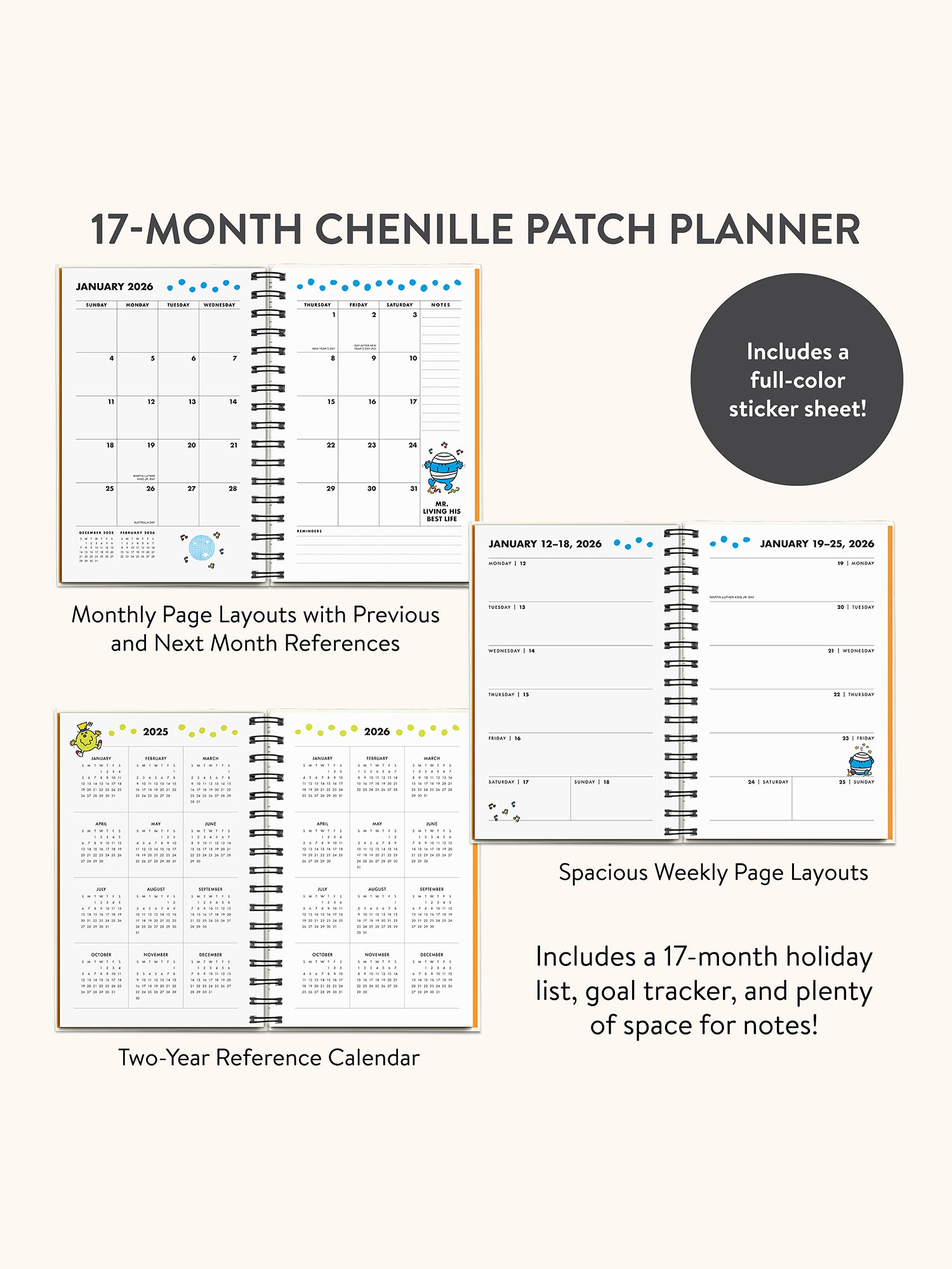 2026 Mr. Positive Thinking Chenille Patch Planner