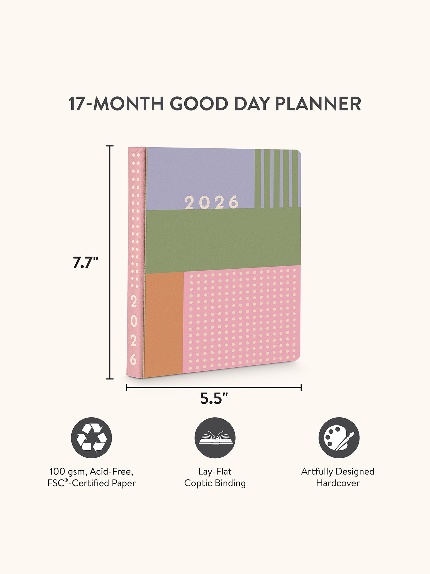 2026 Color Block Good Day Monthly Planner