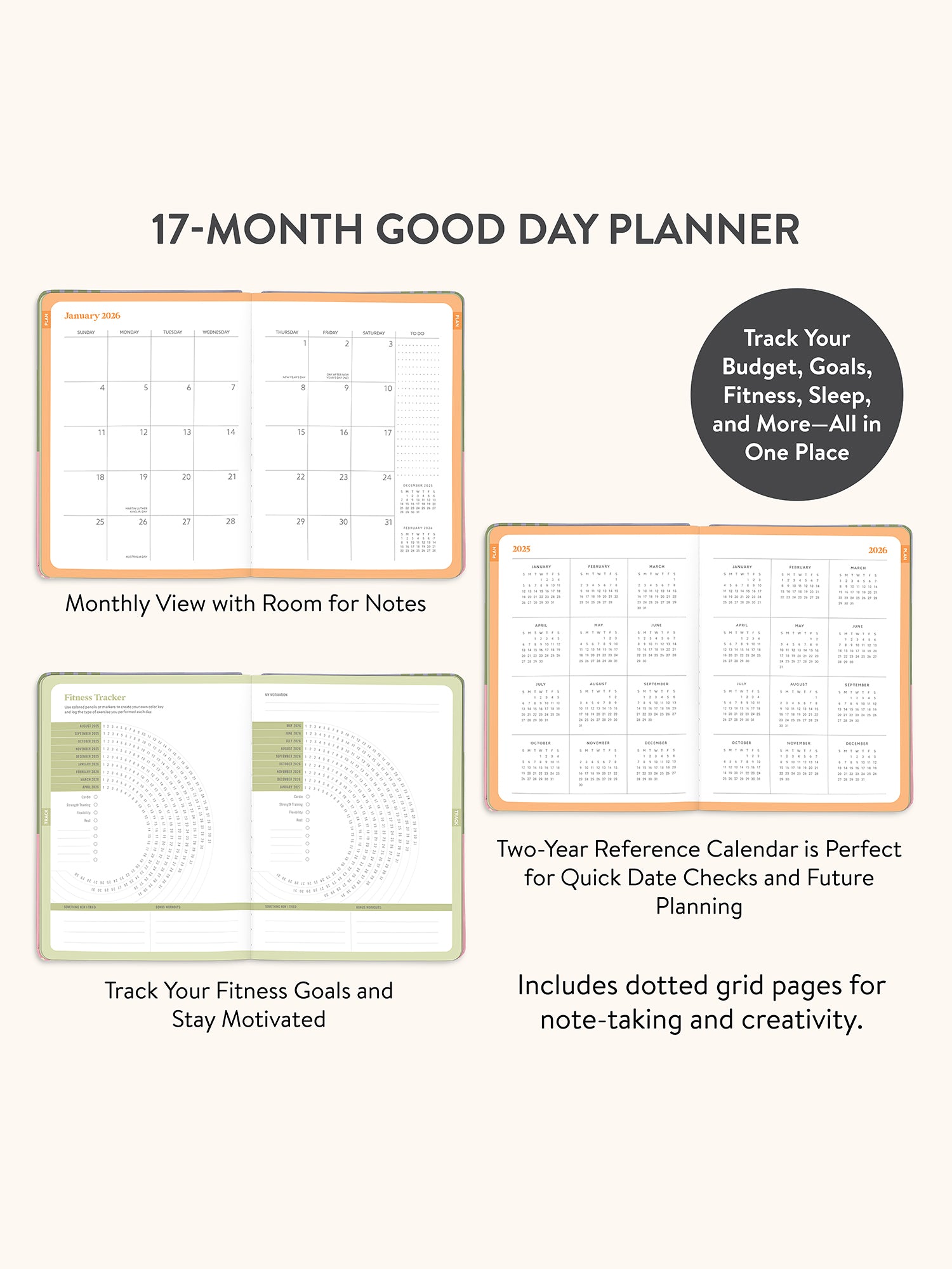 2026 Color Block Good Day Monthly Planner