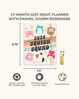 2026 Squishmallows Squish Squad Just Right Monthly Planner with Enamel Charm Bookmark