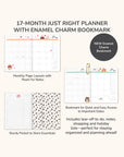 2026 Squishmallows Squish Squad Just Right Monthly Planner with Enamel Charm Bookmark