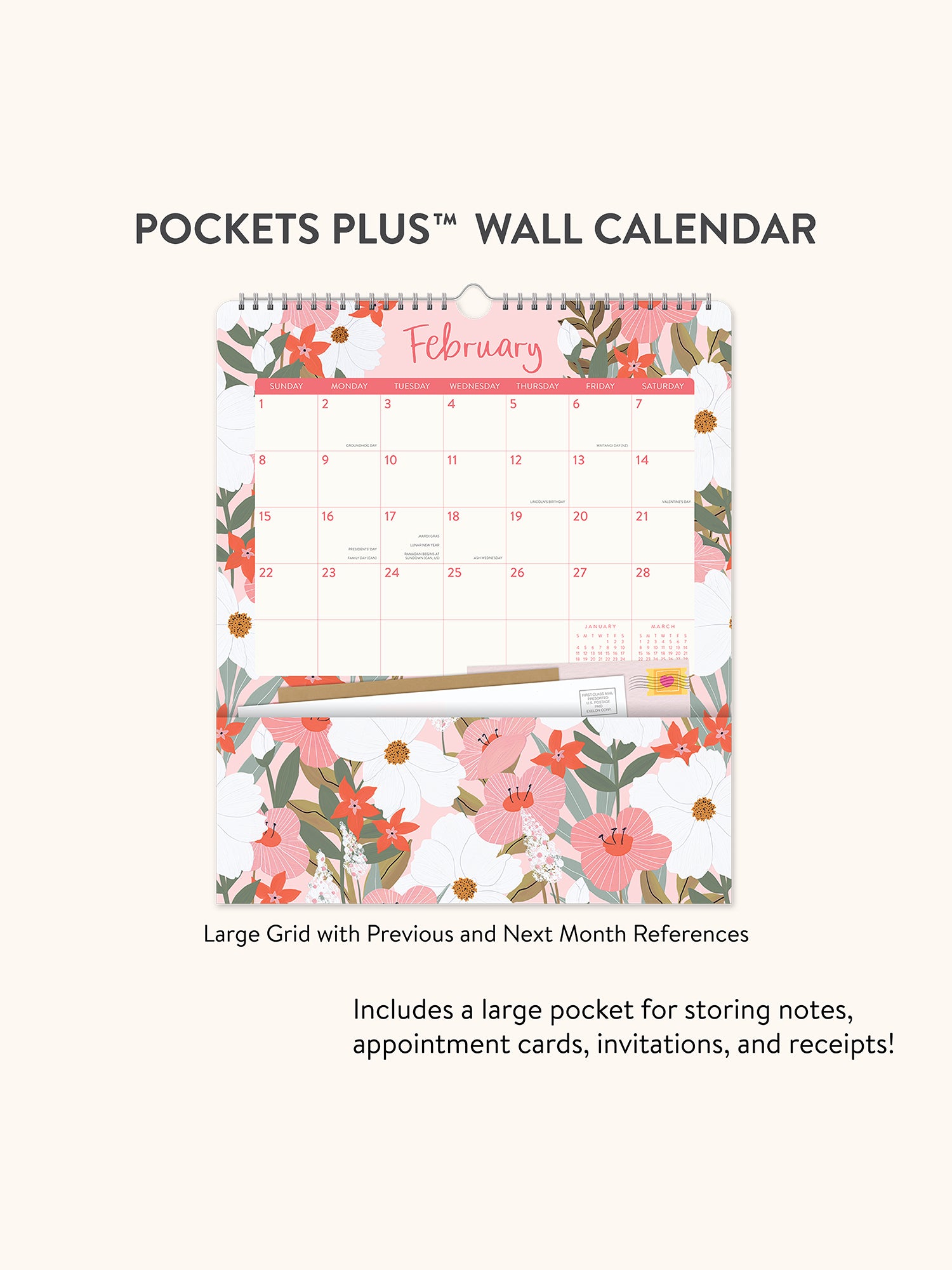 2026 Secret Garden Pockets Plus Calendar