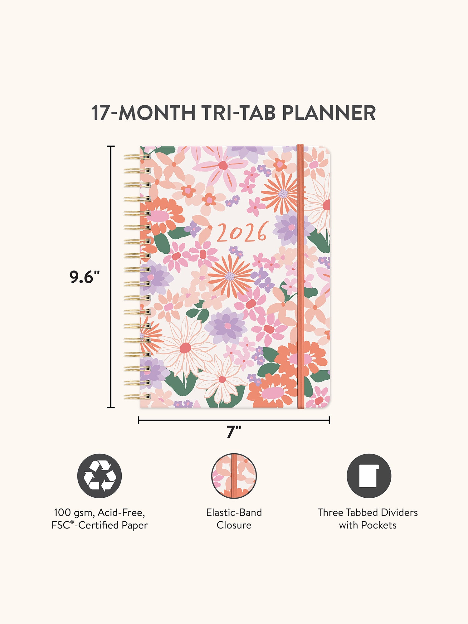 2026 Secret Garden Tri-Tab Planner
