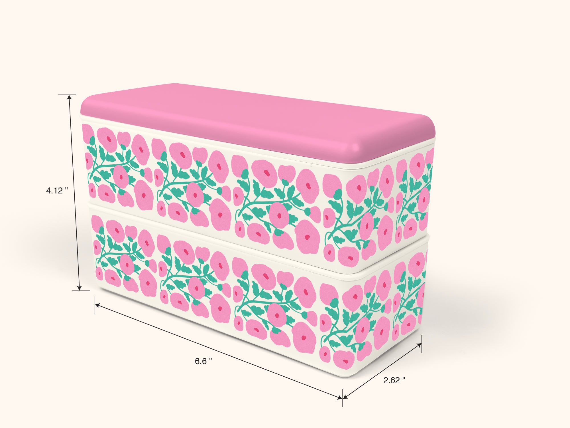Pink Poppies Snack Size Bento Box