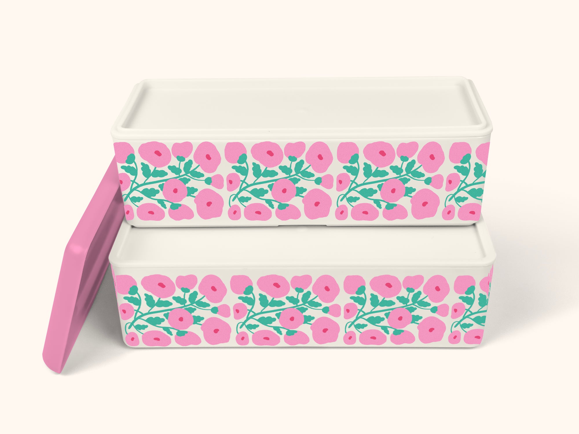 Pink Poppies Snack Size Bento Box