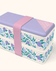 Folk Art Flowers Lavender Snack Size Bento Box