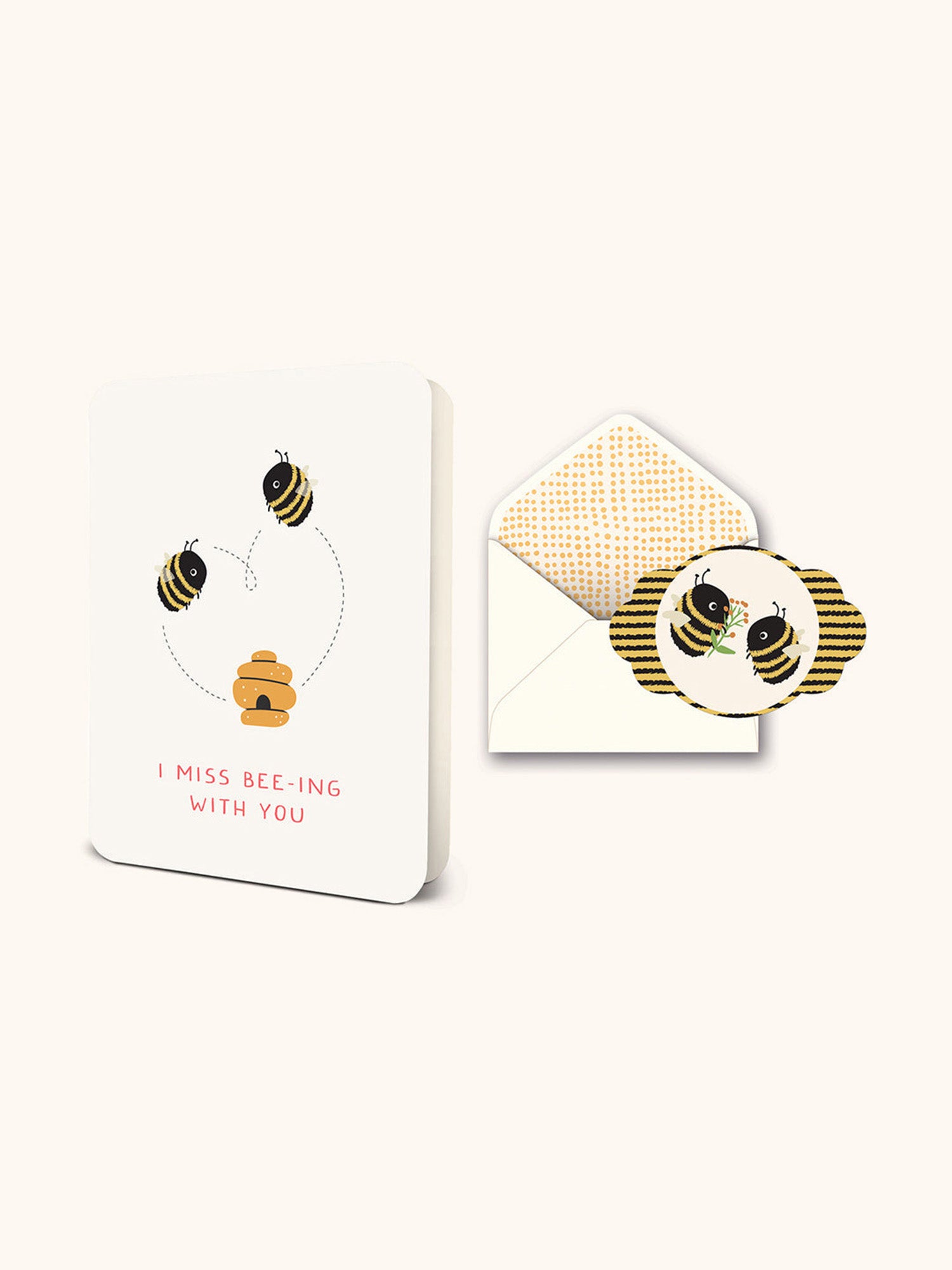 I Miss Bee-ing With You Deluxe Greeting Card