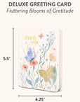 Fluttering Blooms of Gratitude Deluxe Greeting Cards