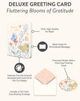 Fluttering Blooms of Gratitude Deluxe Greeting Cards