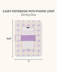Darling Dots Casey Notebook with Phone Loop