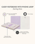 Darling Dots Casey Notebook with Phone Loop