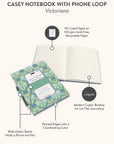 Victoriana Casey Notebook with Phone Loop