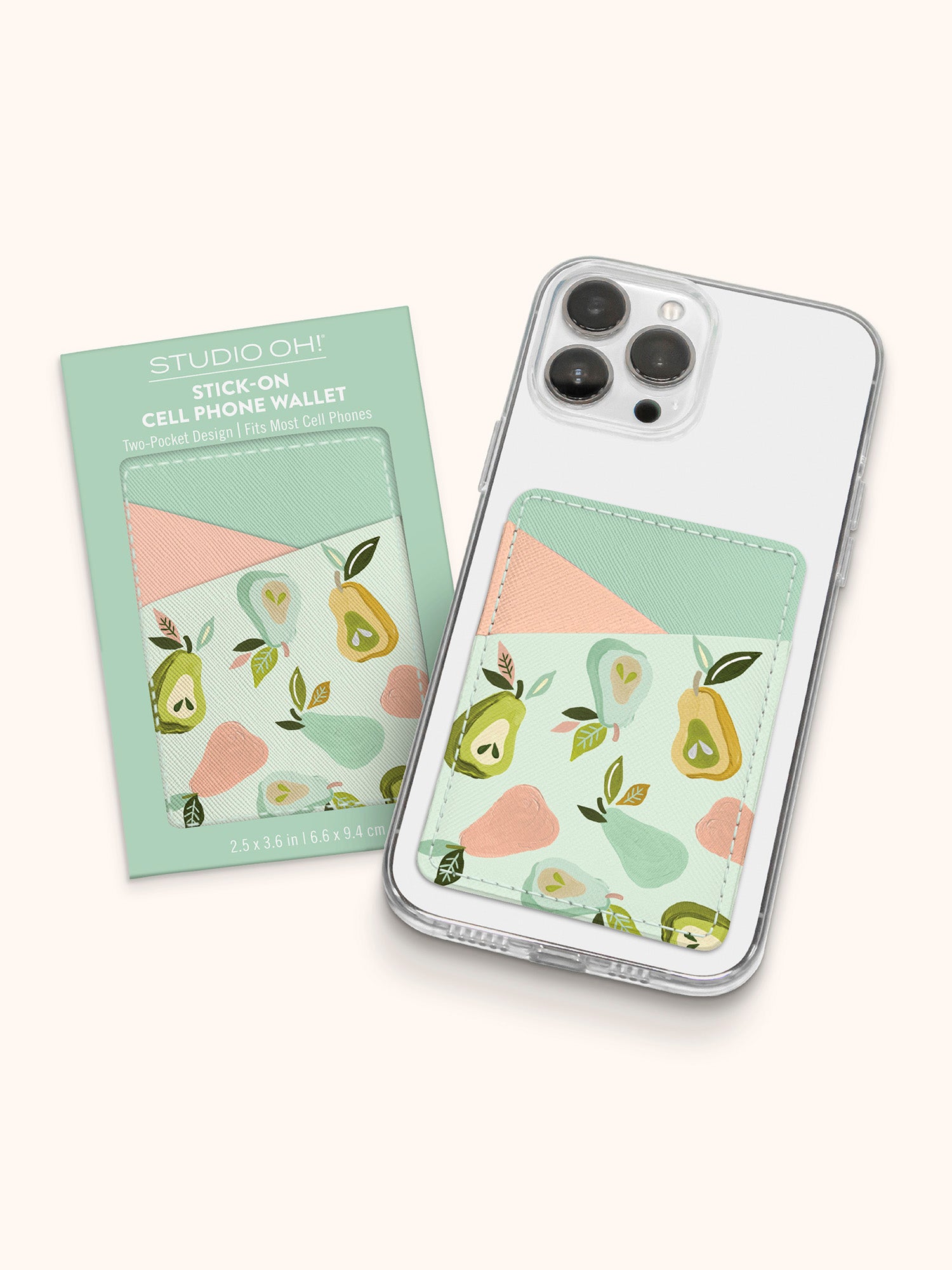 Au Pears Stick-On Cell Phone Wallet Au Pears Stick-On Cell Phone Wallet