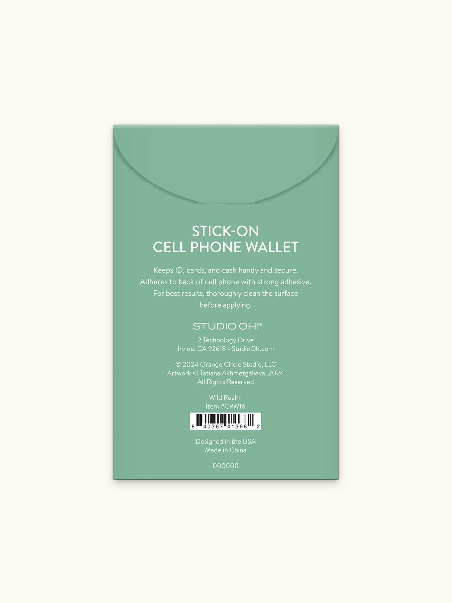 Wild Realm Stick-On Cell Phone Wallet