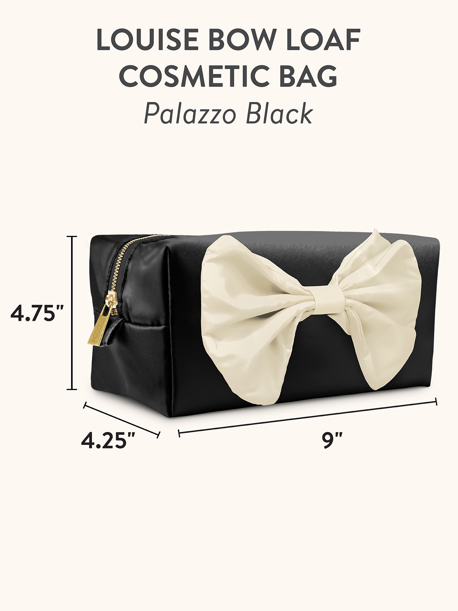 Palazzo Black Louise Bow Cosmetic Bag