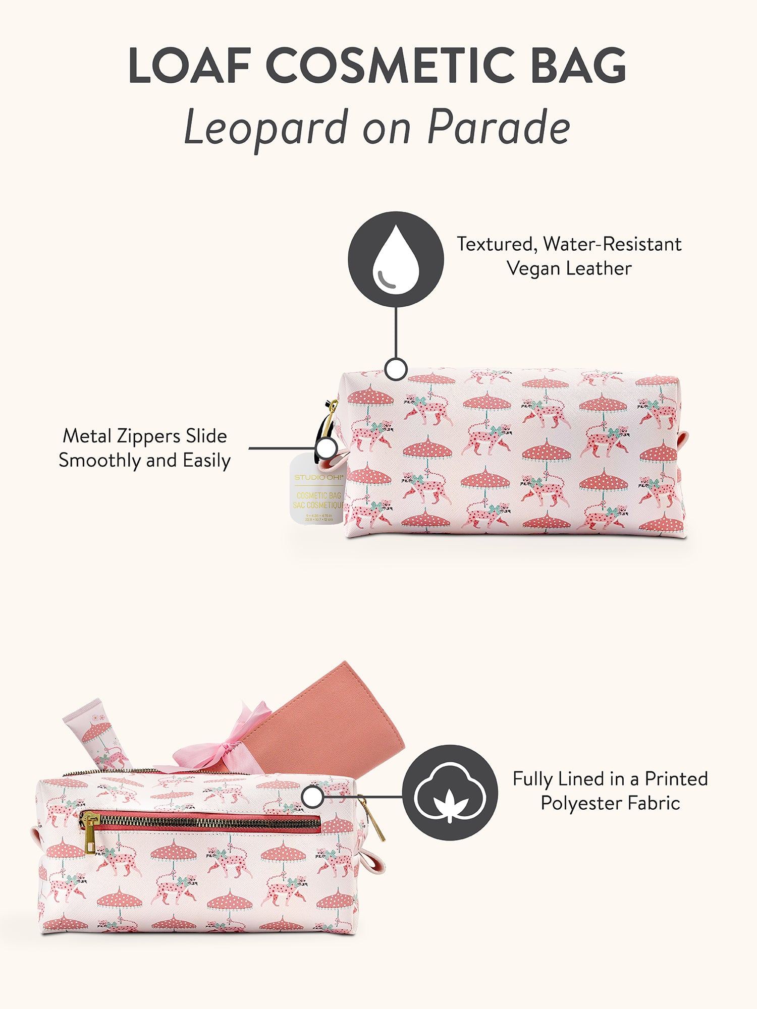 Leopard on Parade Cosmetic Loaf Pouch