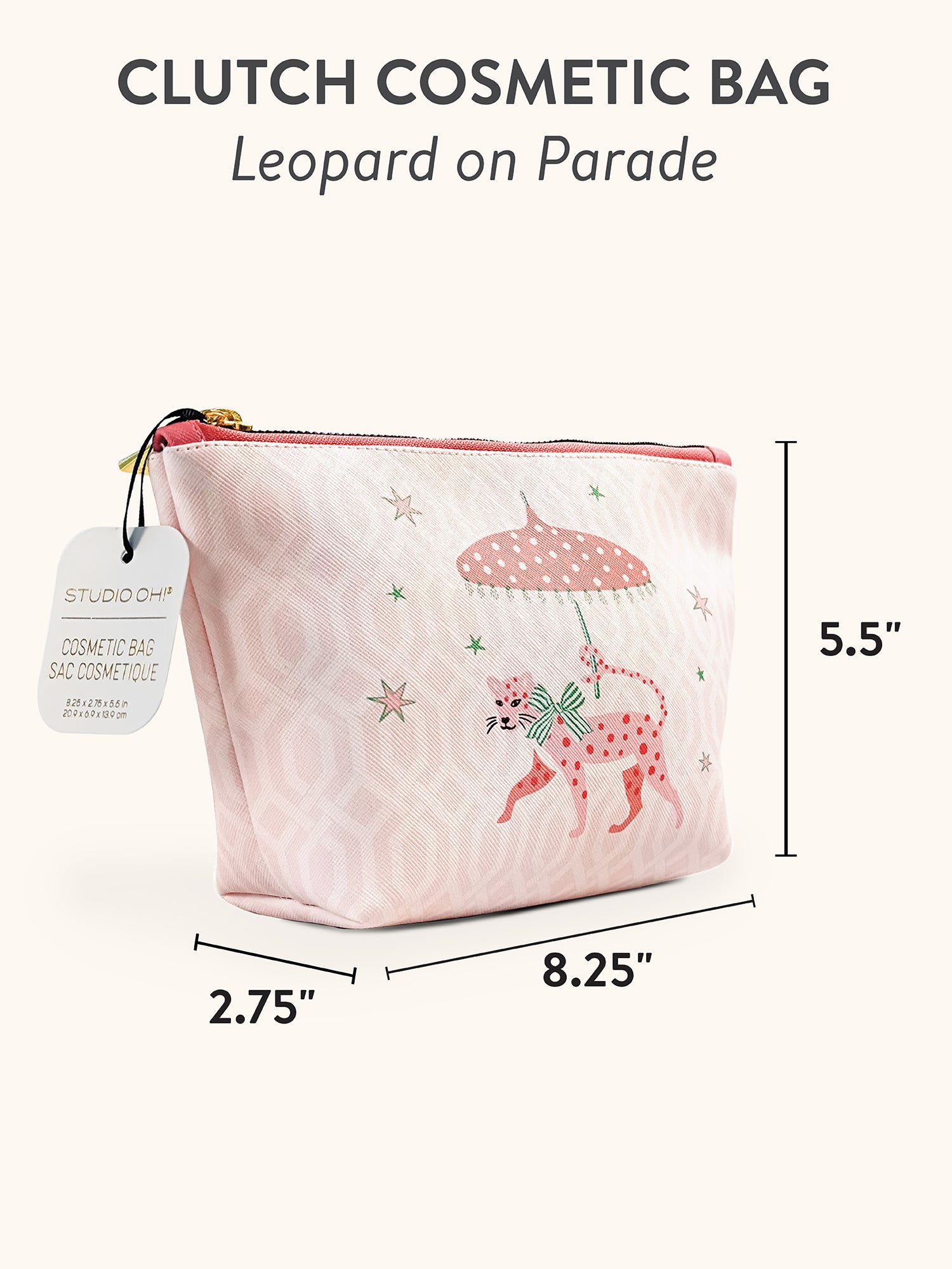 Leopard on Parade Clutch Cosmetic Bag
