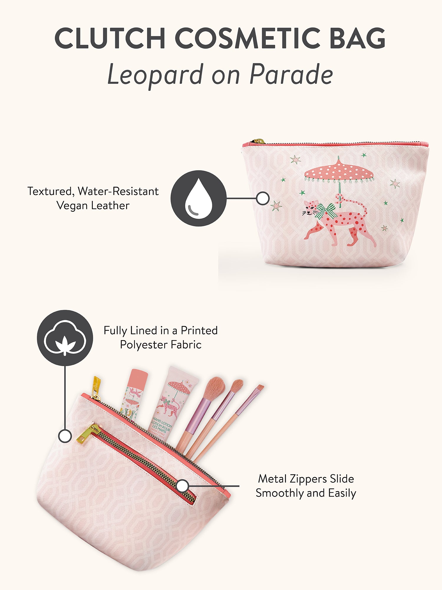 Leopard on Parade Clutch Cosmetic Bag