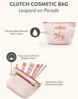 Leopard on Parade Clutch Cosmetic Bag