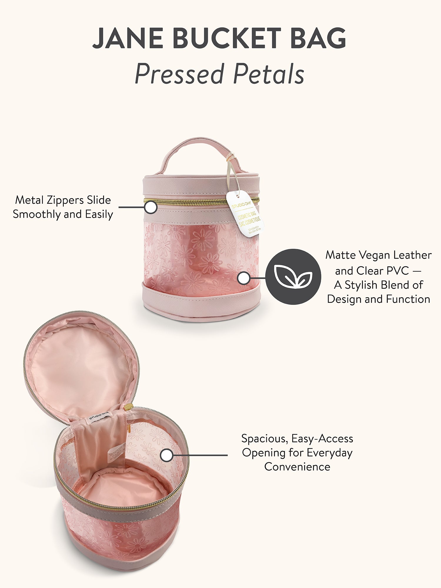 Pressed Petals Jane Bucket Cosmetic Bag