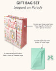 Leopard on Parade Large Vertical Die-Cut Gift Bag with Tissue