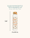 Grow with the Flow Glass Water Bottle with Bamboo Lid