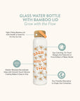 Grow with the Flow Glass Water Bottle with Bamboo Lid