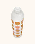 On the Sunny Side Glass Water Bottle with Bamboo Lid